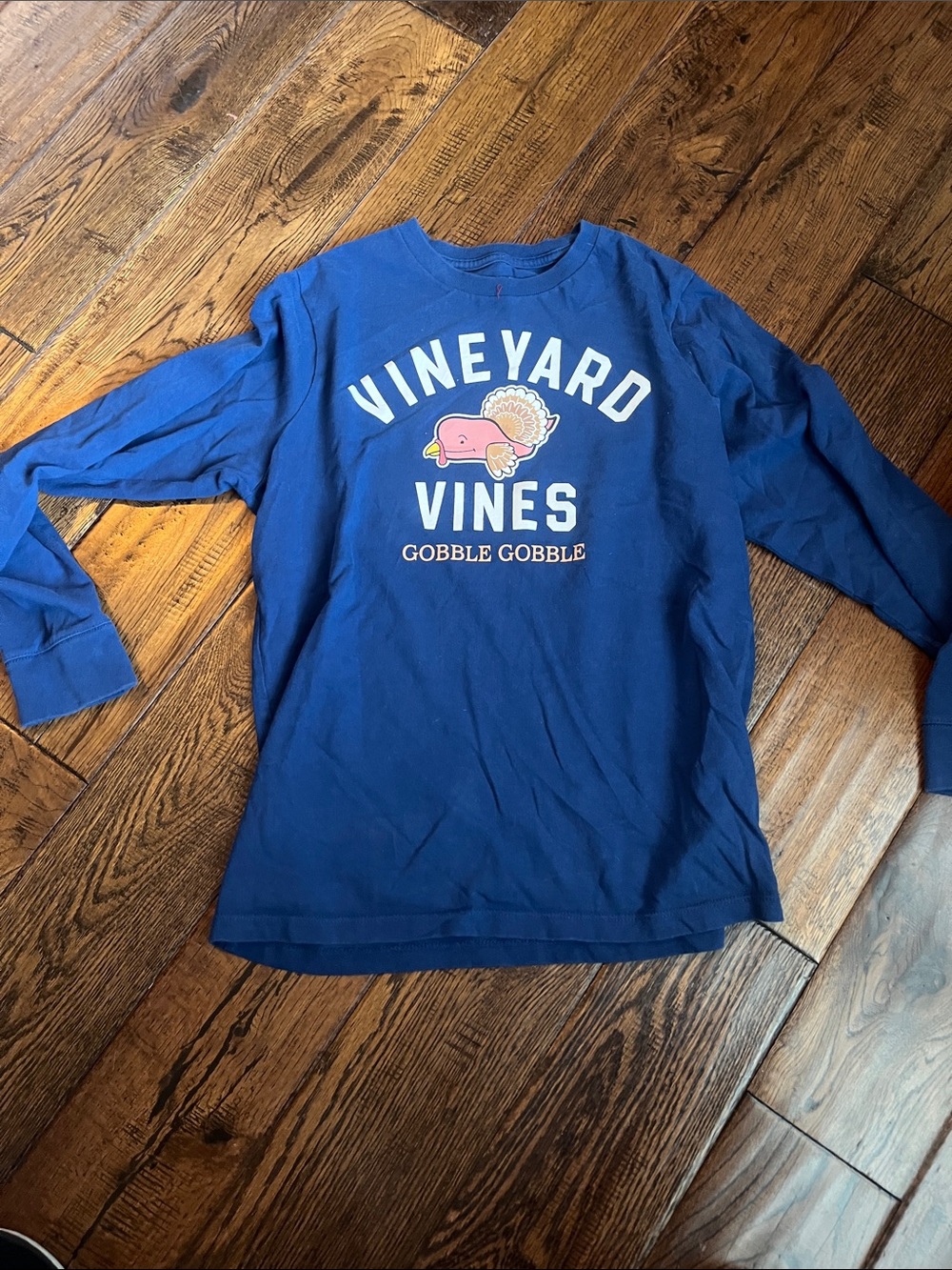 Vineyard Vines Royal Blue Turkey Graphic Long Sleeve Tee